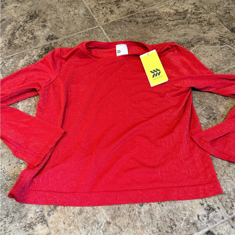 🍯Red Sparkle workout Tee